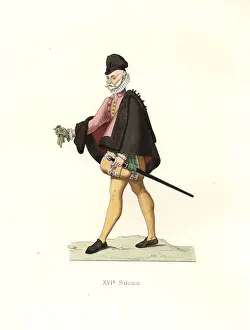 Duplessiss: Spanish noble, 16th century, in cape, jerkin