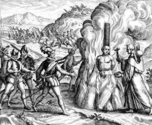 Bartolome: Spanish Persecution, Hatuey Burned at Stake, 16th Century