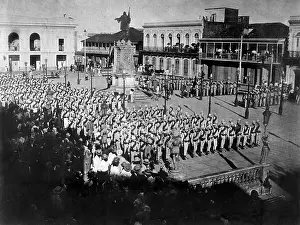 Lcgr1706: Spanish troops leaving Mayagues, to engage the American