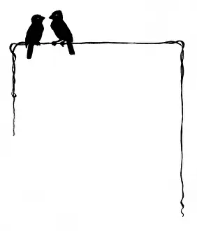 Bobbity: Two sparrows perched at the top of the first page