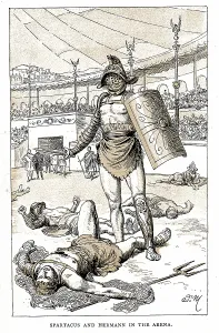 Impression: Spartacus (d71 BC) Roman gladiator. Leader of