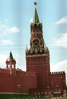 Spasskaya: Spasskaya Tower of Moscow Kremlin, 1996 Moscow, Russia