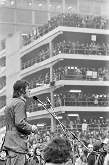 Speaker addressing students at protest in Manchester