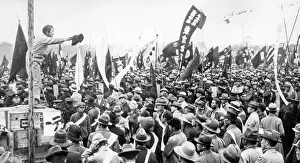 Striking: Speaker during a demonstration in Tokyo, 1931