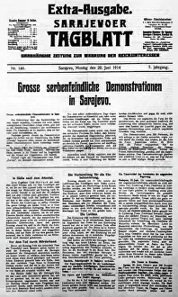 Sarajewo: Special edition of a Sarajevo newspaper, 1914