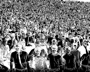 Posterized: Special Effect of Crowd of Spectators at Sporting Event