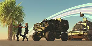 Orbit: Two Special Forces personnel draw their guns on a distant ?
