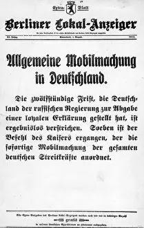 Anzeiger: Special journal for the announcement of the mobilization in
