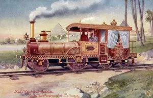 Alexandria: Special train engine and carriage of the Egyptian Khedive