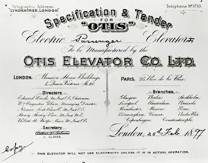 Imeche: Specification & tender for ?Otis? electric passenger elevato