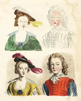 Robert Sayer: Specimens from an 18th century colouring book