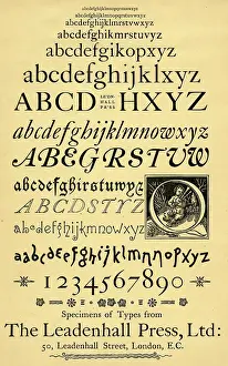 Printer: Specimens of type, Leadenhall Press, London