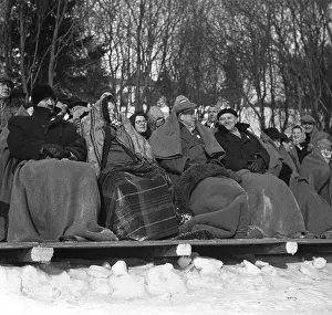 Bagged: Spectators in heavy blankets