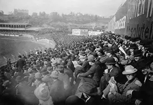 Menswear: Spectators at a soccer game, 1909
