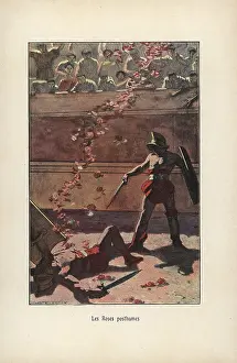 Orgy: Spectators throwing roses over a dead gladiator