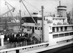 Transmitted: A speech by Adolf Hitler is broadcast on a ship, 1933
