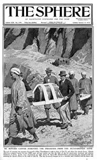 Egyptology: Sphere cover - Howard Carter removing treasures, Tutankhamen