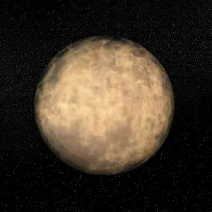 Supernova: Spherical yellow nebula in deep dark sky