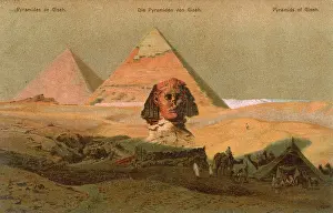 Ancients: Sphinx and Pyramids at Giza, Cairo, Egypt