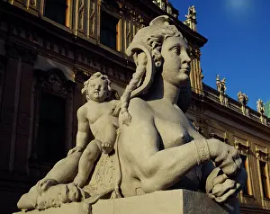 1717: Sphinx at the Upper Belvedere. 18th century. Vienna