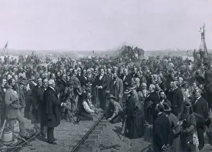Leland: THE LAST SPIKE 1881 a painting by Thomas ?