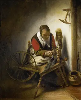 Nicolaes: The Spinner, by Nicolaes Maes