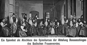 Handicraft: Spinning event in Baden, 1910