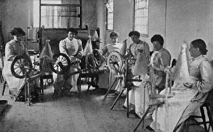 Spinning flax, Inebriates Reformatory, Guiltcross, Norfolk