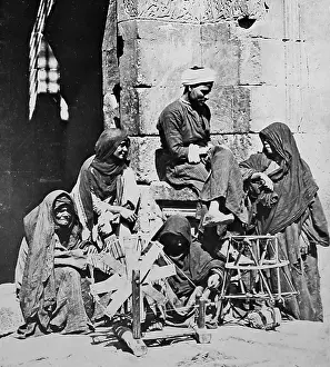 Egytian: Spinning wool, Egypt, Victorian period