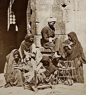 Egytian: Spinning wool, Egypt, Victorian period