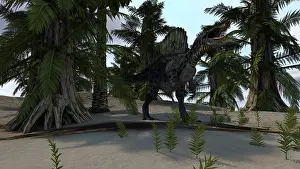 Tempskya: Spinosaurus hunting in a prehistoric environment