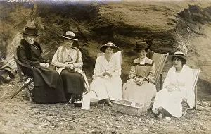 Five Spinsters having a Picnic on the Beach