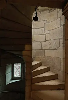 Hardi: Spiral staircase, Chateau de Germolles, Burgundy, France