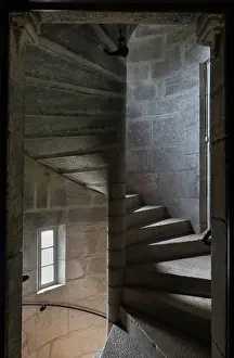 Hardi: Spiral staircase, Chateau de Germolles, Burgundy, France