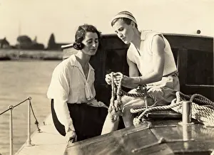 Ros Fraser Collection: A splicing lesson on deck