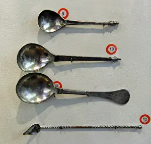Spoon: Spoons and spatula (silver). Museum of History and Navigatio