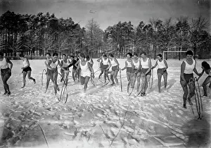 Hula: Sport students playing with hoops