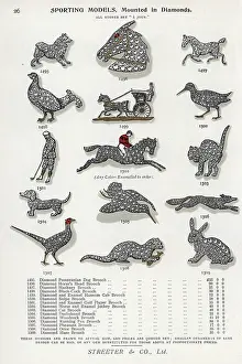 Streeter: Sporting brooches mounted in diamonds: dog