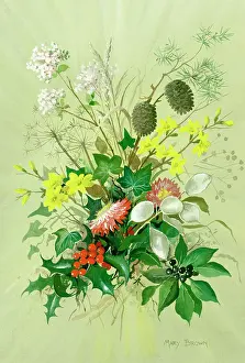 Jessamine: Spray of assorted leaves and flowers