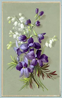 Spray of Liles of the Valley and Violets