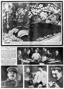 Dictator: Spread of l'Humanite, Paris, 7 March 1953 reporting