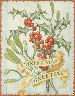 Sprigs: A sprig of holly and mistletoe