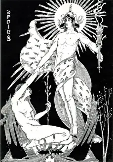 Bertram: Spring, Art Nouveau print by Bertram Mackennal