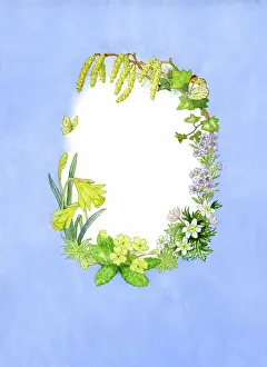 Hazel: Spring flower border for Easter