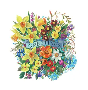 Rawlings: Spring flowers with Greetings