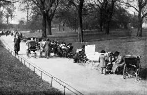 Nannies: A spring scene in Hyde Park - nannies with their children