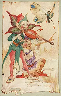 Flutes: Two sprites playing a violin and a flute