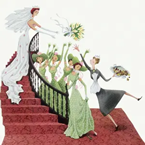 Bridesmaids: Spry Maid Snags Bouquet