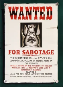 Frugality: Squander Bug Wanted Poster - World War Two