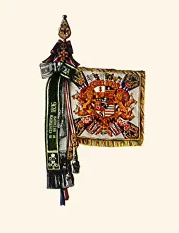 Ribboned: Square, Fringed Flag 1770